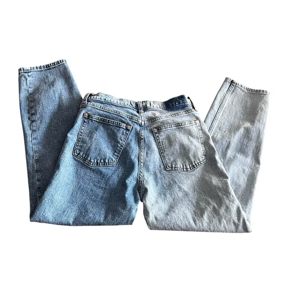 Abercrombie & Fitch Mom Jeans High Rise Size 4 Regular 27 Two Tone Denim - Picture 4 of 9